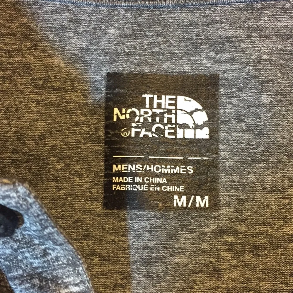 The North Face Mens Heather Gray Polo with Waffle Knit Accents M